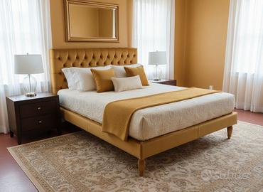 Letto capitonne' varie misure in tessuto/pelle