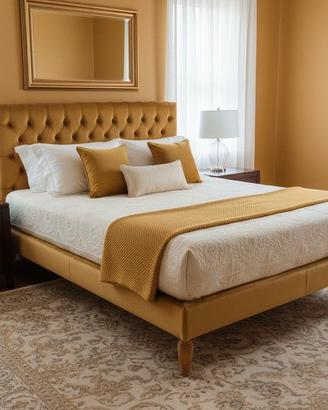Letto capitonne' varie misure in tessuto/pelle