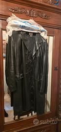 giacca vintage in vera pelle nera