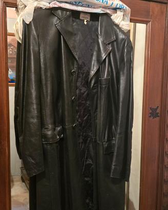 giacca vintage in vera pelle nera