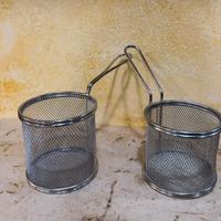 2 cestelli in acciaio