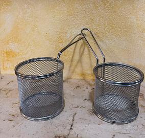 2 cestelli in acciaio