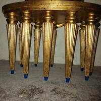 Tavolino dorato a foglia d'oro in perfette condizi