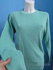 Maglione uomo/donna verde menta 50% Lana - Tg M