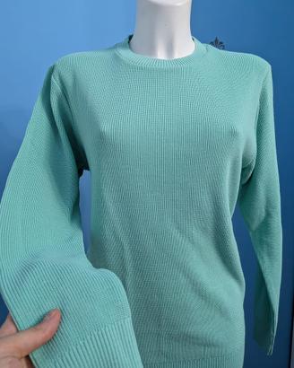 Maglione uomo/donna verde menta 50% Lana - Tg M