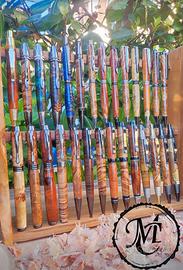 penne in legno pregiato tornite a mano libera 