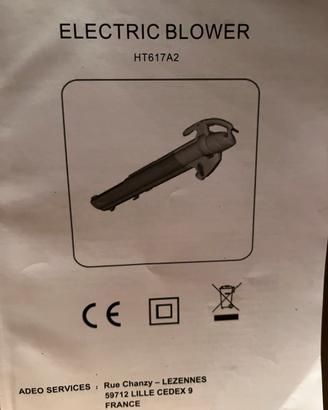 Soffiatore aspiratore elettrico per foglie ht617a2