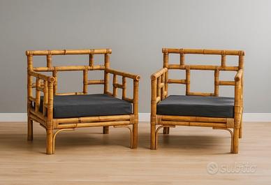 coppia poltrone bambù '