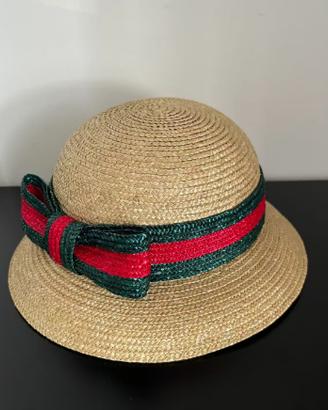 Cappello da pescatore in paglia intrecciata Gucci