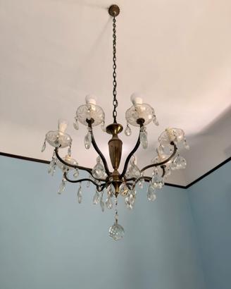 Coppia lampadari classici ottone 8 luci