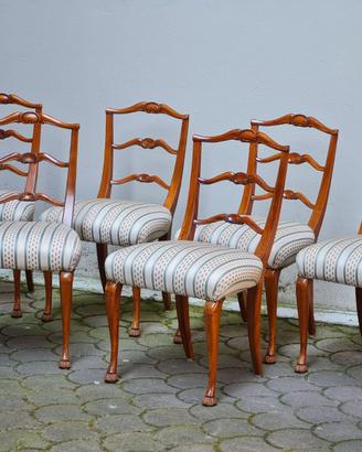 Set di 6 sedie vintage stile Chippendale Revival