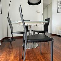 Sedie Cattelan Nina vero cuoio nero usate