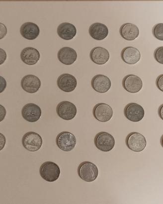 Lotto 32 monete da 500 lire argento caravelle-biga