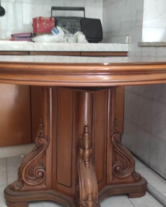 Tavolo Rotondo allungabile in stile classico/baroc