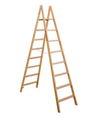 SCALA IN LEGNO CON PIOLI DOPPIA SALITA- 3,40 MT