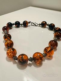Collana vintage ambra sintetica