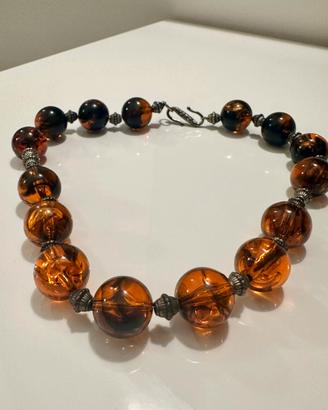 Collana vintage ambra sintetica