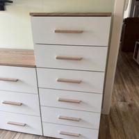 Settimino bianco finiture in legno