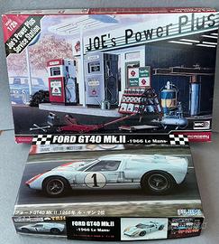 2 scatole mont. nuove Ford gt40+stazione di serv.
