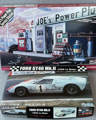 2 scatole mont. nuove Ford gt40+stazione di serv.