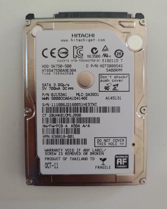 Hard Disk Interno Hitachi 500GB SATA 2.5"