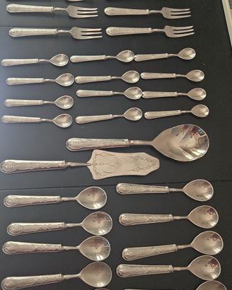 set da 12 posate x dolce placcate arg.