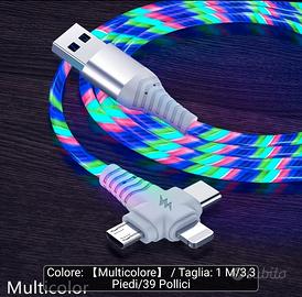 cavo luminoso fluido 3-in-1 di lunghezza 1m