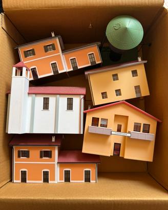 Lotto 5 edifici H0 case chiesa caserma