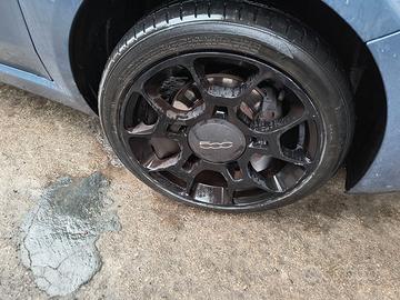 Cerchi in lega neri originali FIAT 500 16''