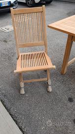 Sedia da giardino in teak massiccio