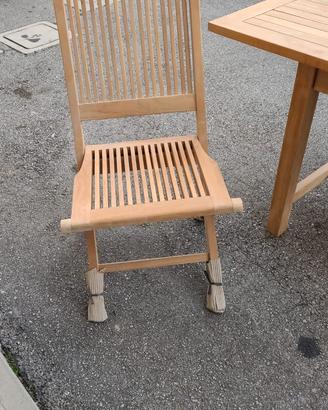 Sedia da giardino in teak massiccio