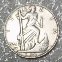 argento Regno d'Italia 10 lire 1936