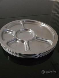 ALESSI raro set 6 piatti per Antipasto in Acciaio