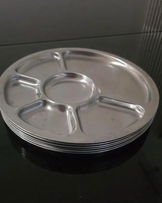 ALESSI raro set 6 piatti per Antipasto in Acciaio