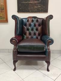 Nuova poltrona chesterfield Queen Anne harlequin 