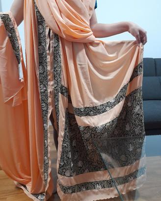 Sari orig.Vintage Seta Kalyan Silks Ricami Paillet