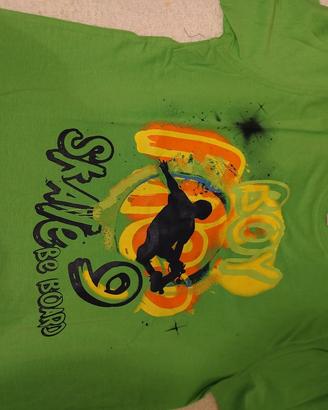 maglietta verde taglia L ragazzo 