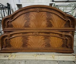 Struttura letto matrimoniale in legno noce