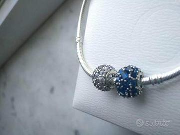 PANDORA Coppia Charm Incanto Blu+Dettagli eleganza