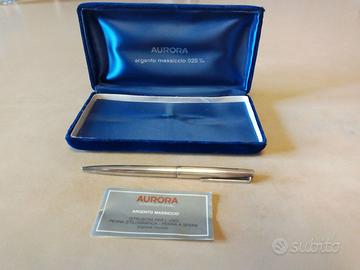 Penna sfera vintage Aurora argento massiccio 925