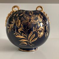 Vaso vintage ceramica foglia oro