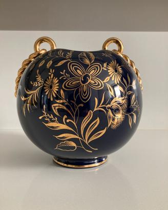 Vaso vintage ceramica foglia oro