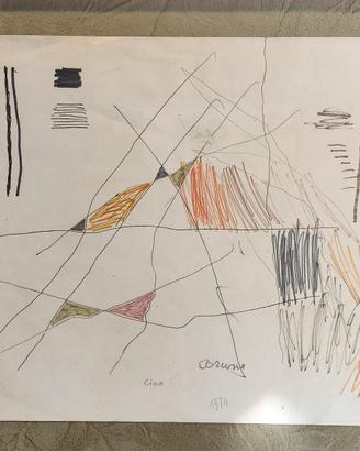 quadro disegno Bruno Munari  1974 tm su carta 