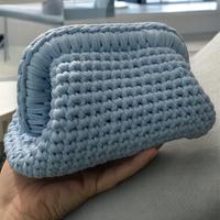 Borsa crochet azzurra clutch handmade