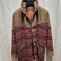 Giaccone in pelle scamosciata