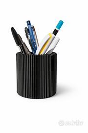 Portapenne da scrivania in PETG – nero, minimal