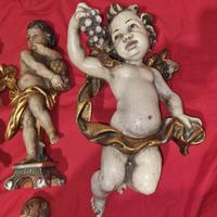 Vecchia scultura in Legno, Putto Con Uva