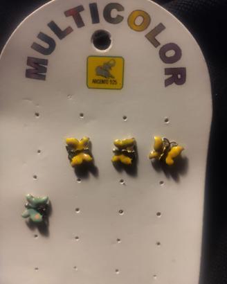 orecchini argento smaltato