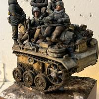 Diorama soldati tedeschi 54 mm su carro armato