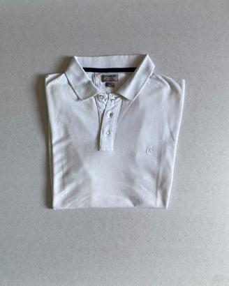 Polo bianca uomo Taglia L in cotone e seta
